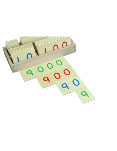 Montessori Male drevene karty s cisly 1-9000