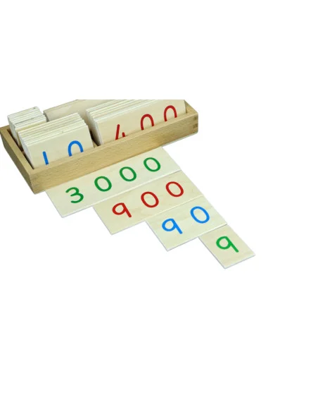 Montessori Male drevene karty s cisly 1-3000