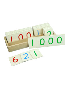 Montessori Velke drevene karty s cisly 1-1000
