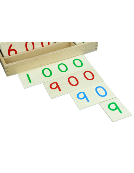 Montessori Velke drevene karty s cisly 1-1000