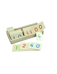 Montessori Male drevene karty s cisly 1-1000