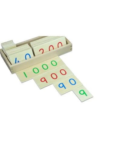 Montessori Male drevene karty s cisly 1-1000