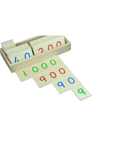 Montessori Male drevene karty s cisly 1-1000
