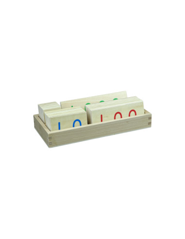 Montessori Male drevene karty s cisly 1-1000