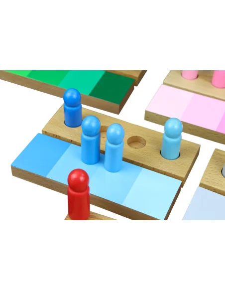 Montessori Stínování barev - figurky s destičkami