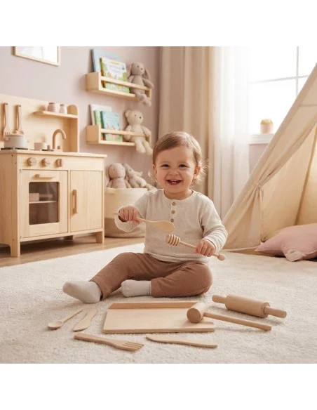 Baby Mix Dřevěná kuchyňská sada