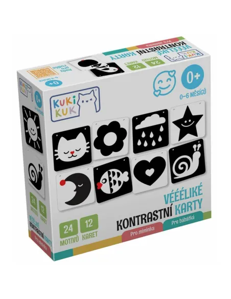 KukiKuk Véééliké kontrastní karty Pro miminka