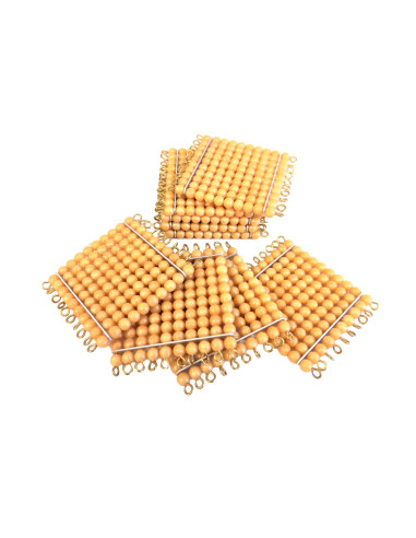 9 zlatých perlových stovkových čtverců