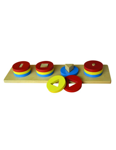 Montessori Barevne kruhove cihly s ruznymi tvary uvnitr