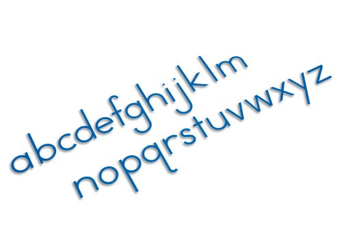 Nienhuis - Střední pohyblivá abeceda (tiskací modrá písmena)