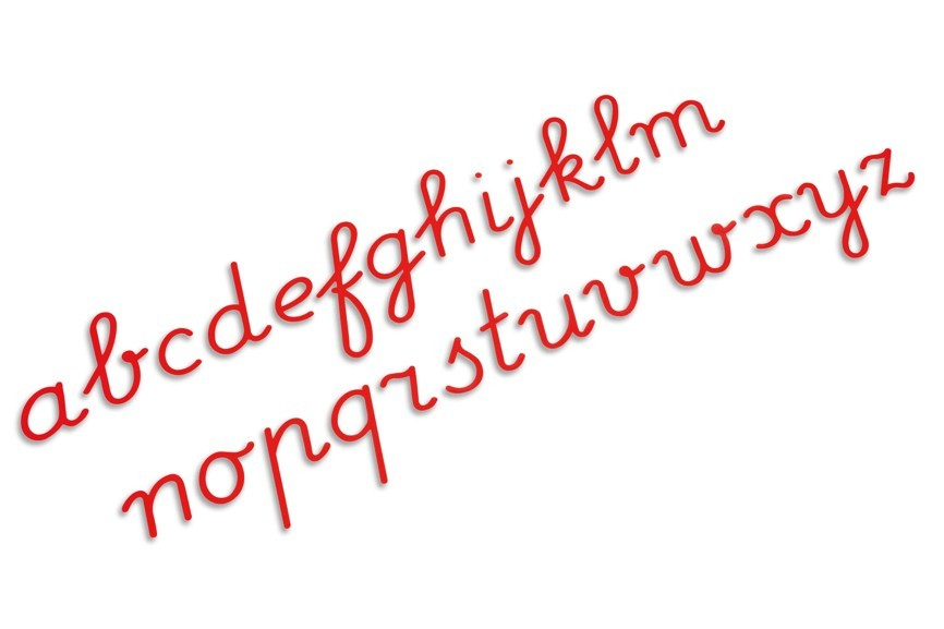 Nienhuis - Střední pohyblivá abeceda (psací červená písmena)