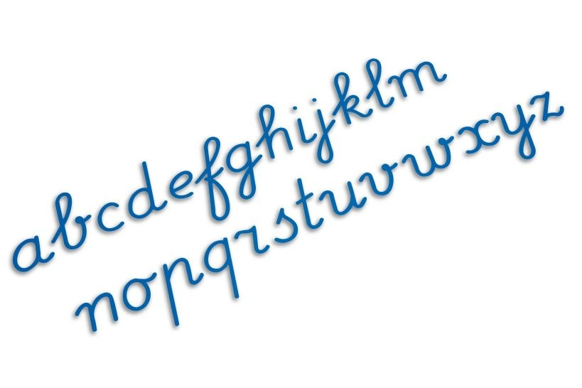 Nienhuis - Střední pohyblivá abeceda (psací modrá písmena)