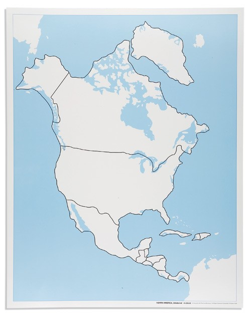 Nienhuis - Kontrolní mapa - Severní Ameriky - bez popisků