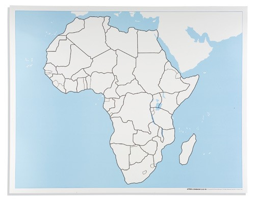 Nienhuis - Kontrolní mapa Afriky - bez popisků