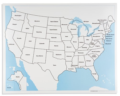 Nienhuis - Kontrolní mapa USA - s popisky