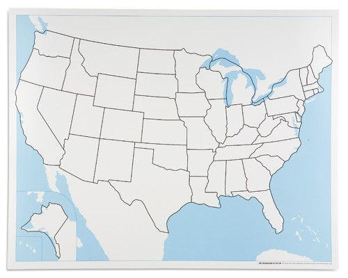 Nienhuis - Kontrolní mapa USA - bez popisků