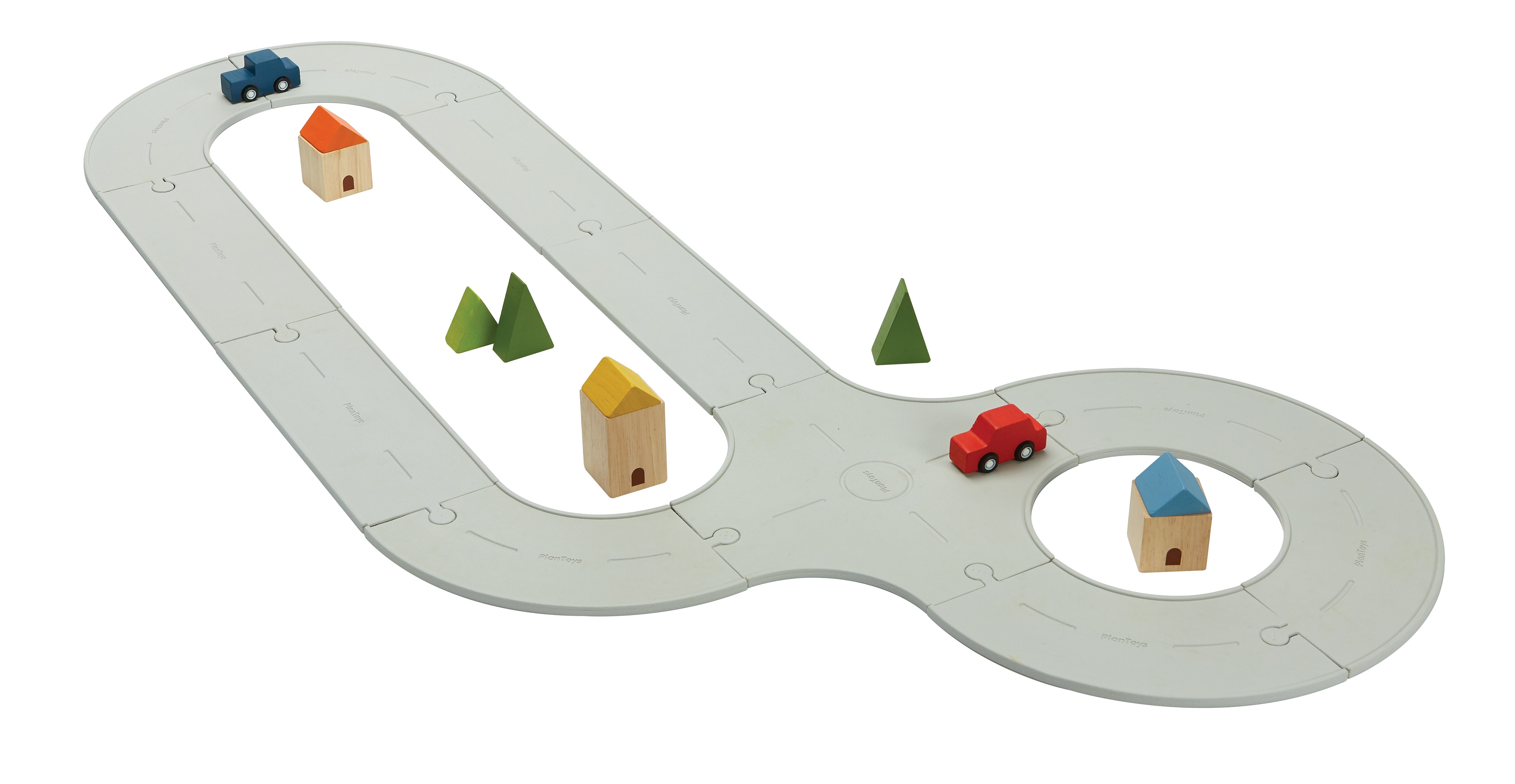 PlanToys Gumová auto/vláčkodráha