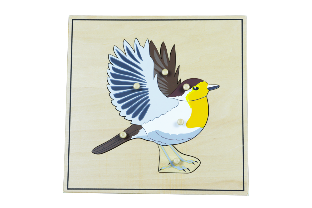 Montessori Puzzle s kostrou - pták