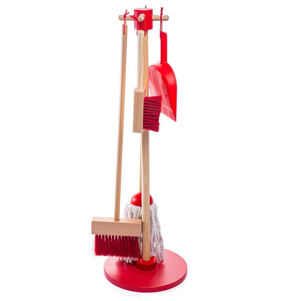 Bigjigs Toys Sada na úklid, červená